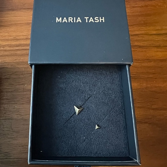 Maria Tash Faceted Triangle Threaded Stud Earring -Small - Picture 2 of 4